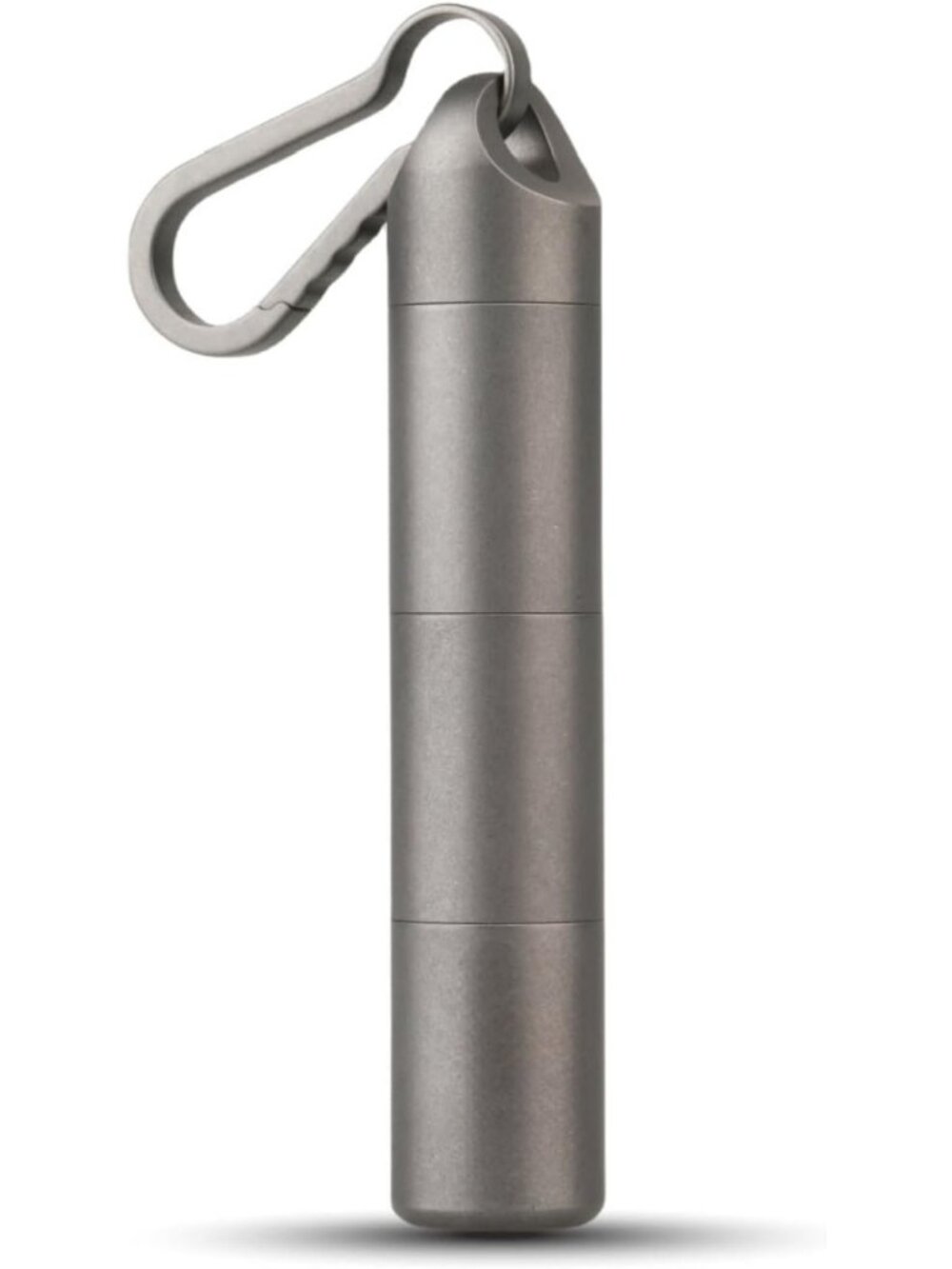Waterproof Titanium Keychain Pill Holder - 3-Compartment Organizer, Gray
